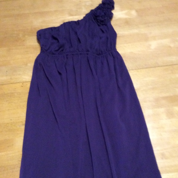 New MERONA Purple One-shoulder DRESS Sheer XS - Picture 6 of 16